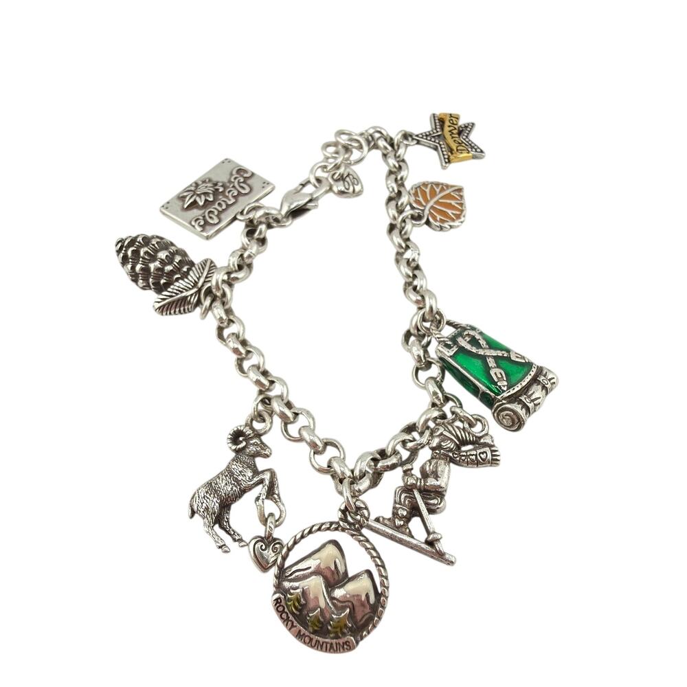 Brighton "Colorado" Silver-Plated Landmark and Theme Charm Bracelet